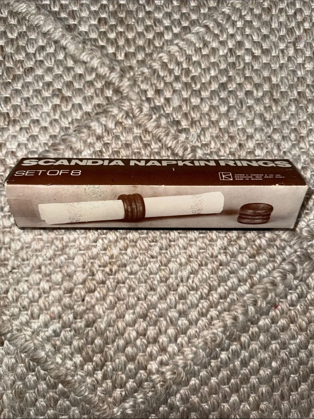 Brown Napkin Rings Set of 8 -